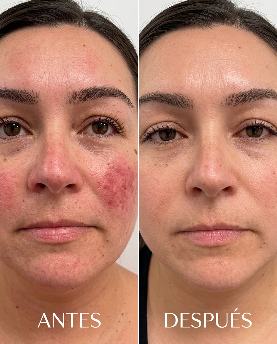 Antes y después - transformación de piel con cosmética natural